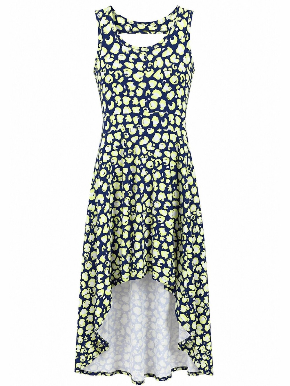 LOVE @ FIRST SIGHT | Navy Yellow High Low Sundress Floral Abstract Print | M